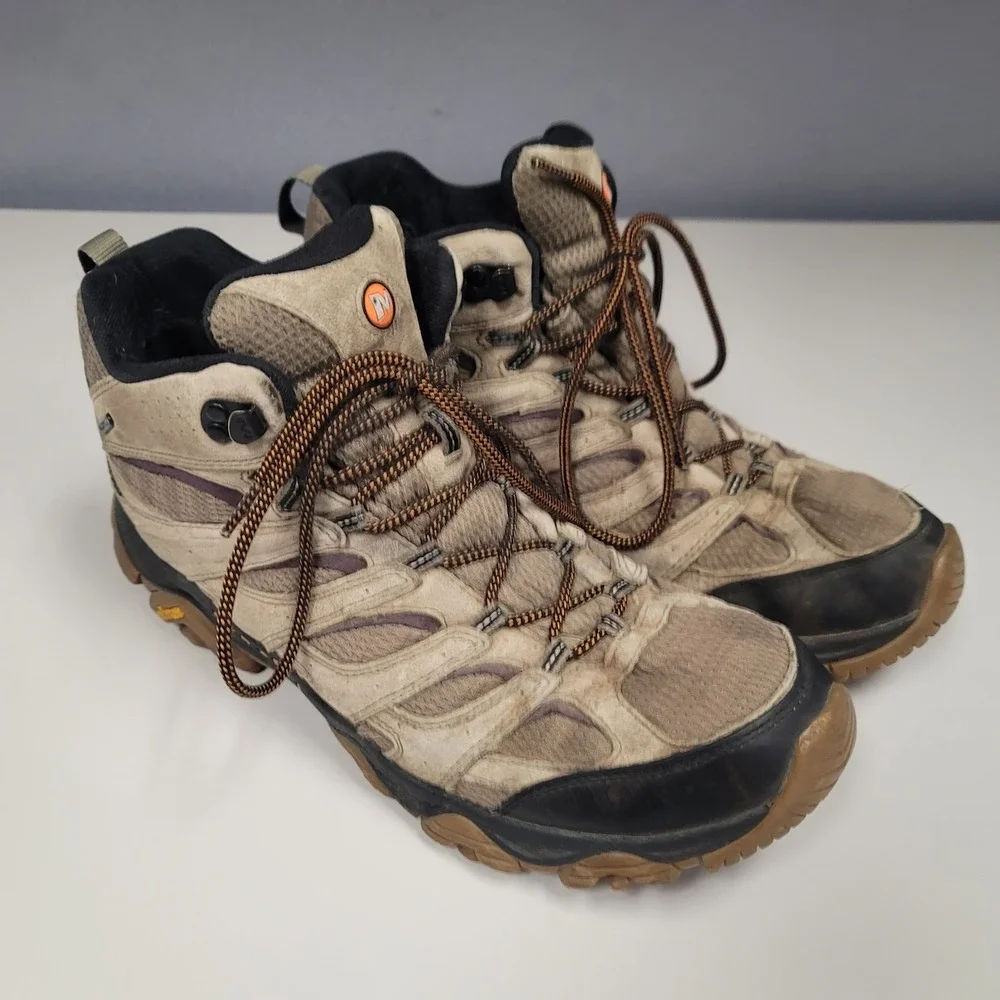 Merrell Mens Moab 3 Hiking‎ Boots Size 14 Mid Brown Outdoor Gorpcore Waterproof